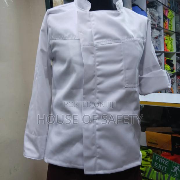 Industrial White Chef Jackets Zipped Closure - thumbnail 4