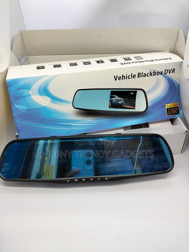Car Dvr 1080p 4.3" Mirror Dashcam With Night Vision & Loop Record