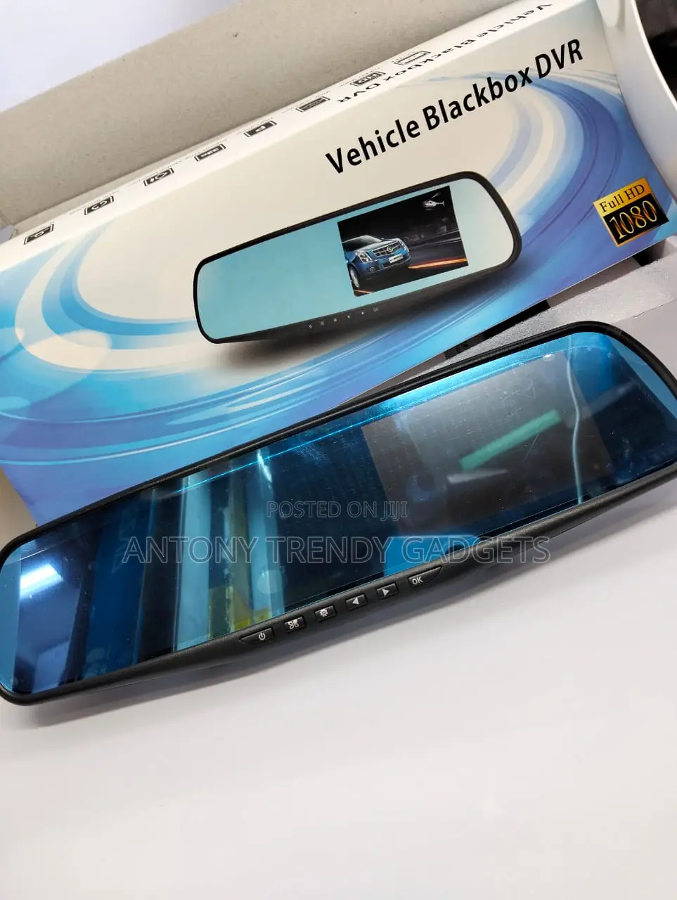 Car Dvr 1080p 4.3" Mirror Dashcam With Night Vision & Loop Record