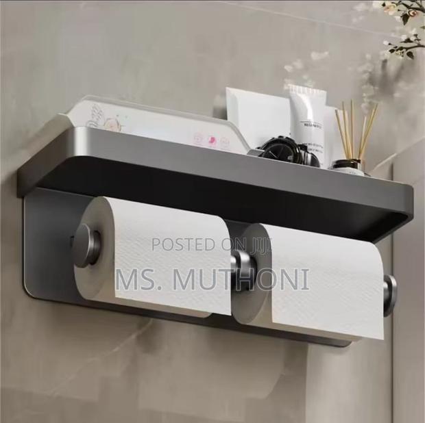 Aluminum Twin Roll Wall-Mounted Paper Holder* - thumbnail 2