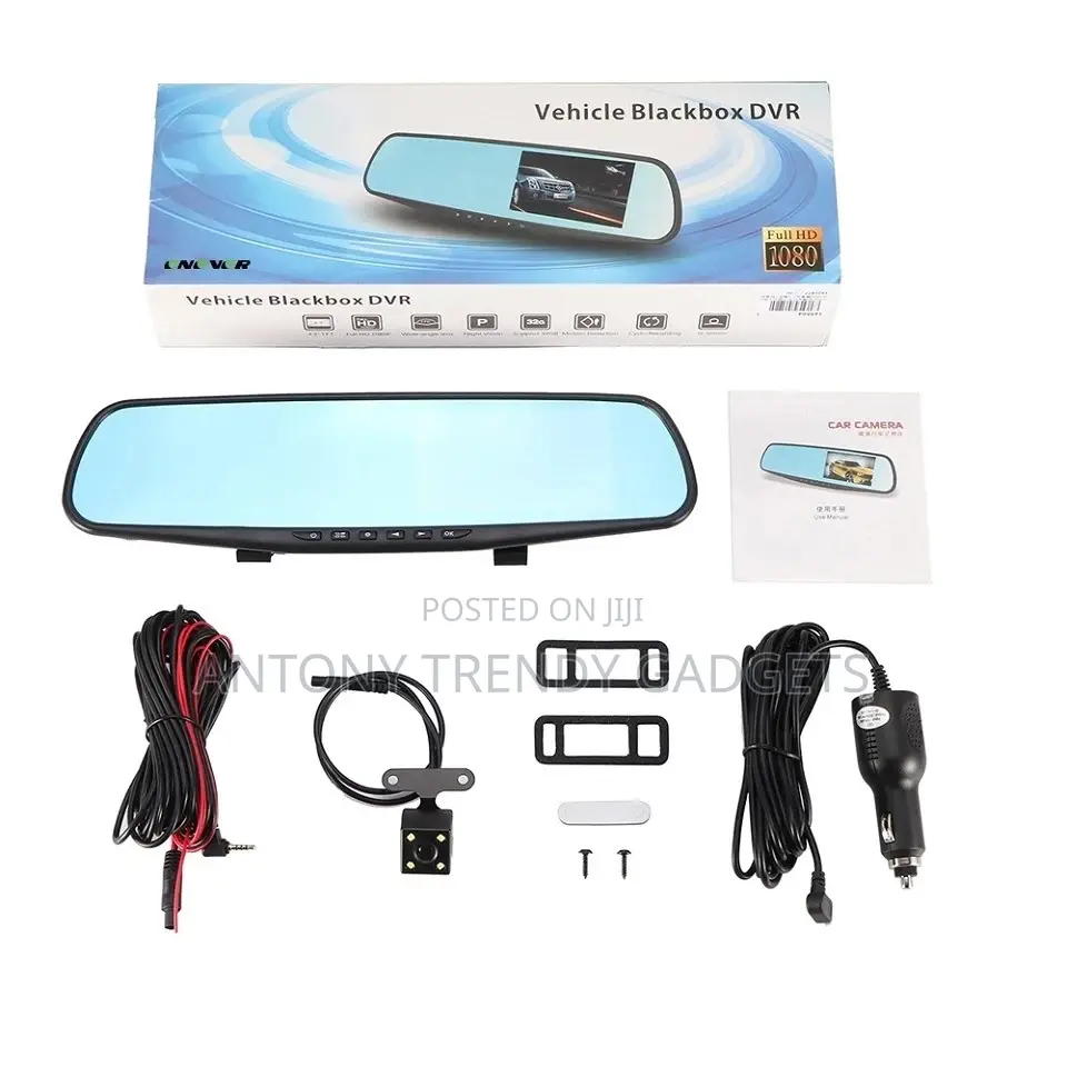 1080p Car Mirror Dvr Dual Lens Dashcam With 170° Wide Angle
