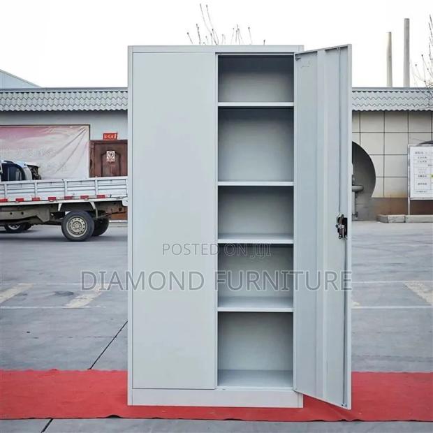 Durable Steel Office Cabinet – 5 Shelves, Lockable - thumbnail 2