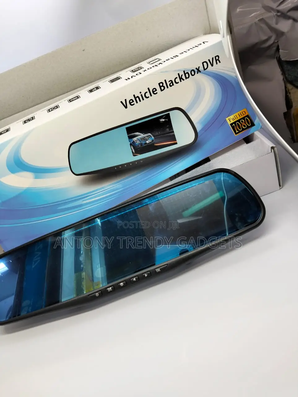 Rearview Mirror Dash Cam 4.3" 1080p Dual Lens With Motion Detect