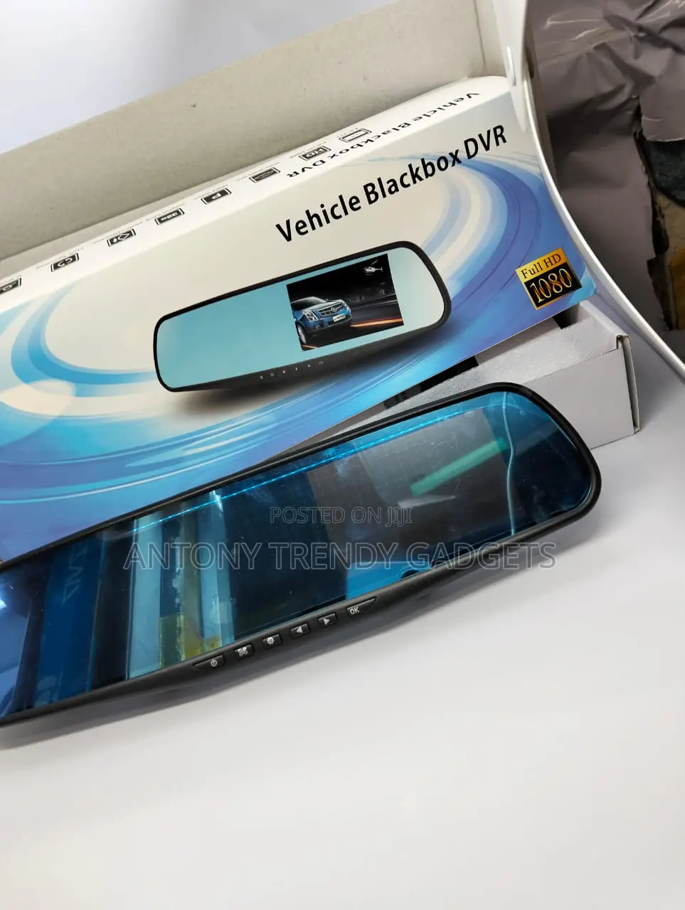 Rearview Mirror Dash Cam 4.3" 1080p Dual Lens With Motion Detect