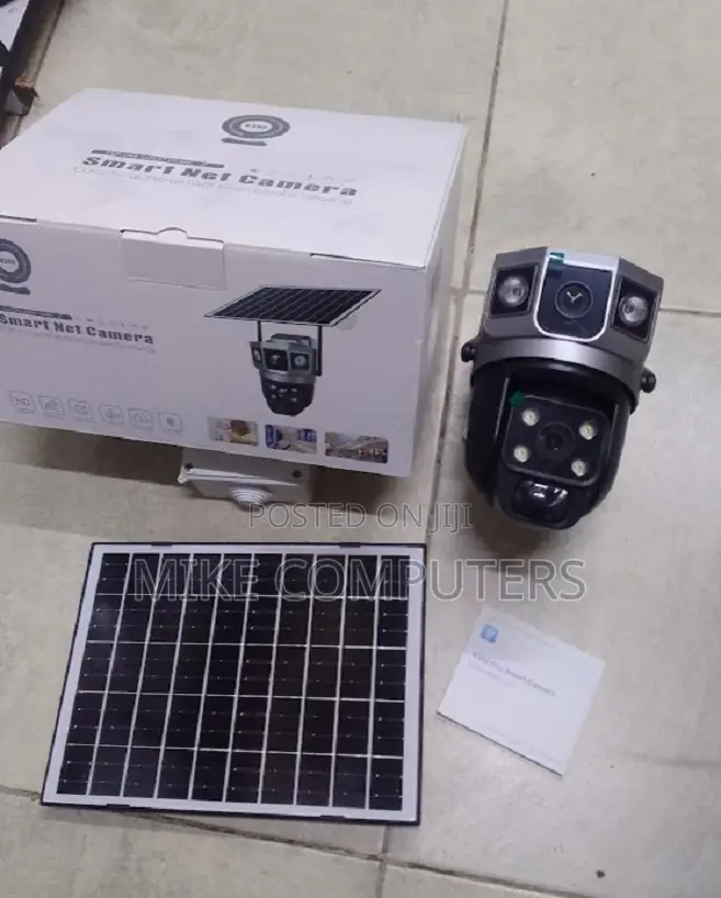 Wifi Dual Lens Solar CCTV Camera Rechargeable Battery Auto Human
