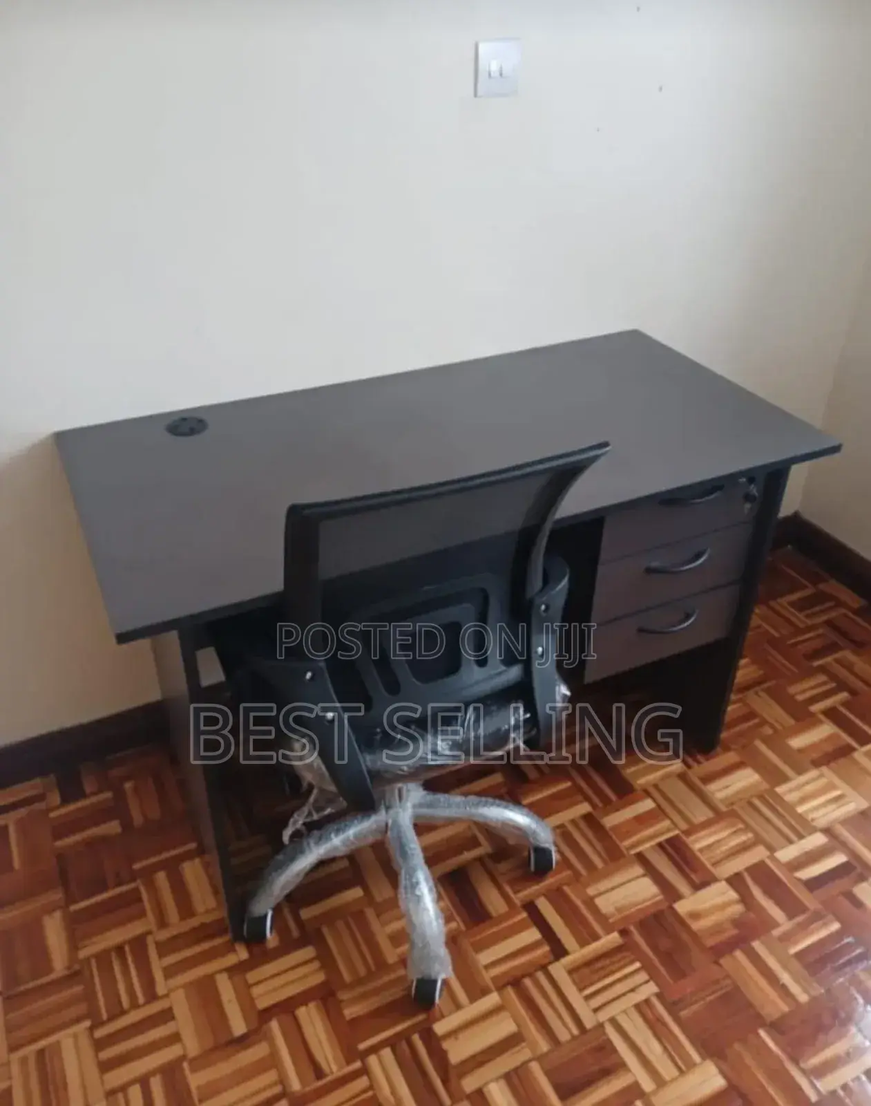 Dark Office Desk and Chair