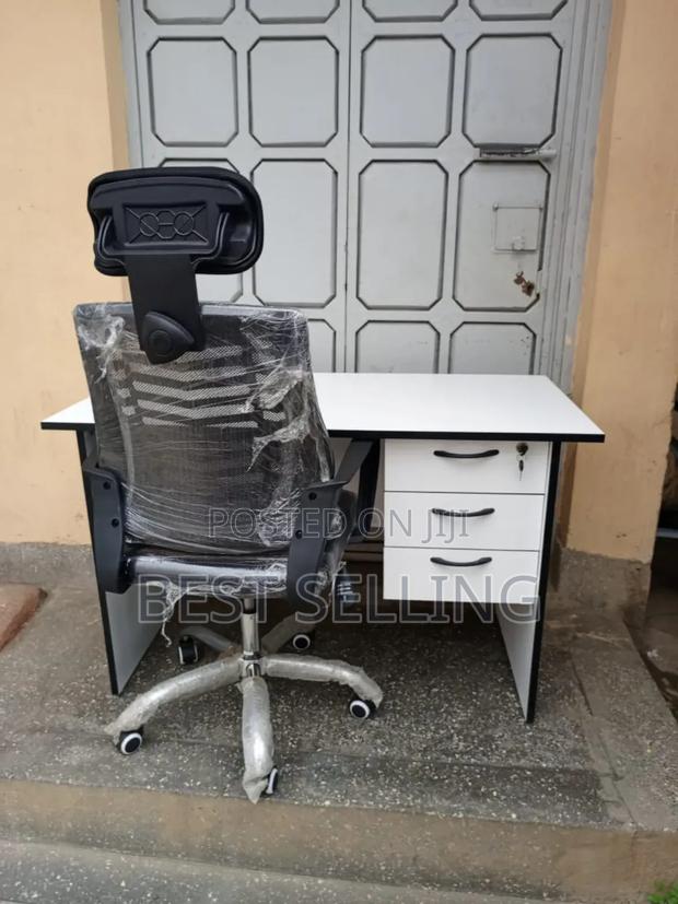 White Study/Office Desk and Headrest - thumbnail 2