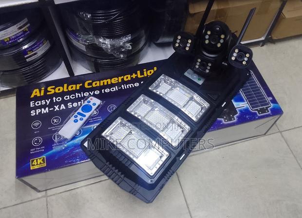 450watts 4g Solar Floodlight PTZ Simcard Camera With Lights - main view