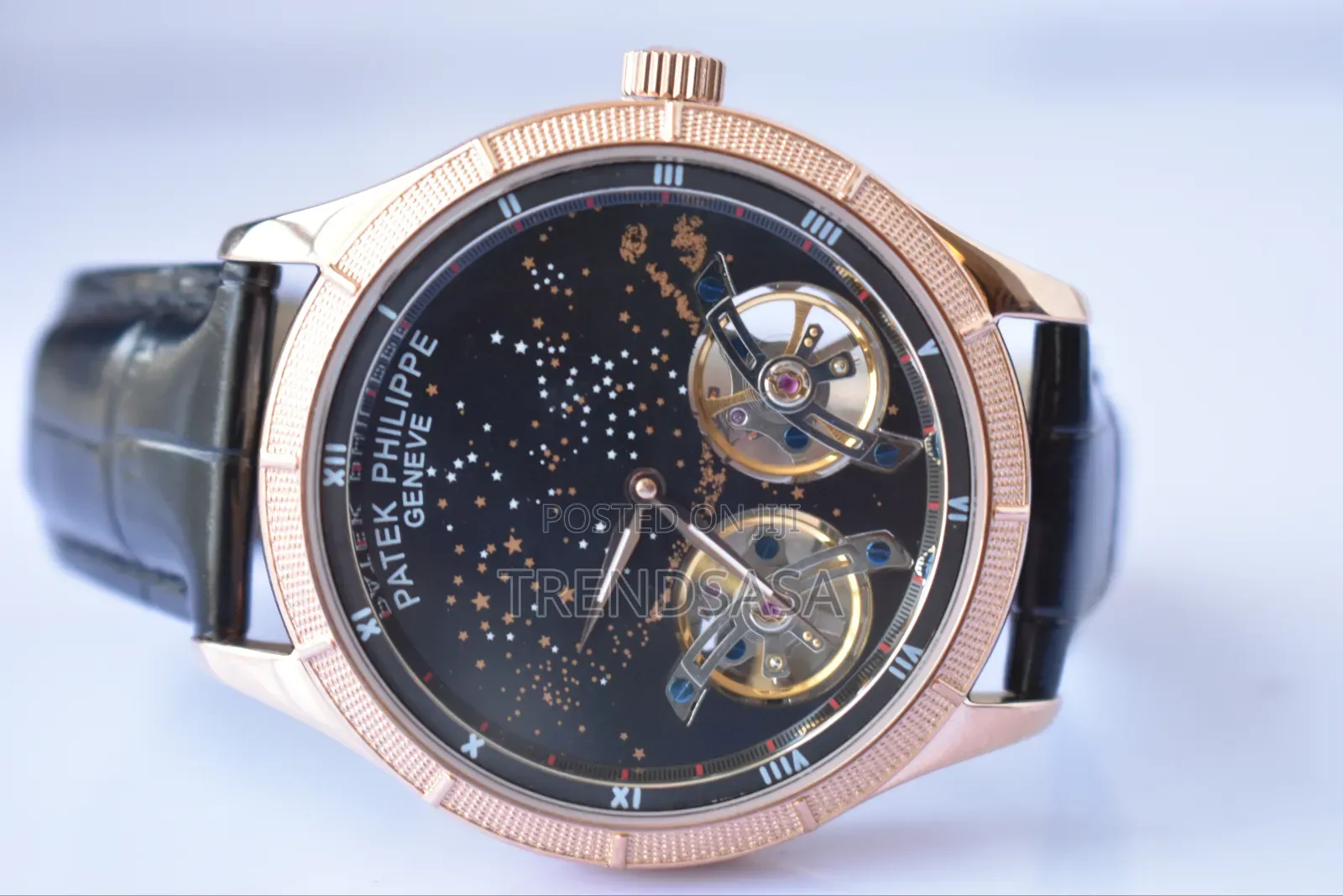 Patek Philippe Twin Tourbillon Moon Dial Watch