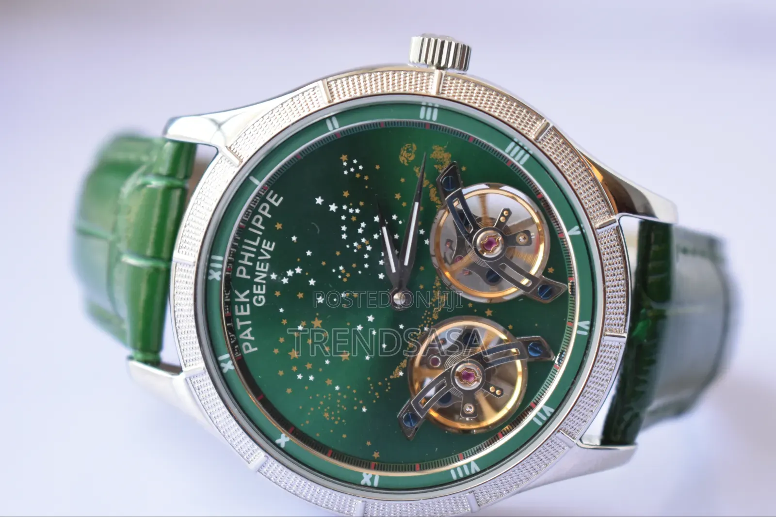 Patek Philippe Twin Tourbillon Moon Dial Watch