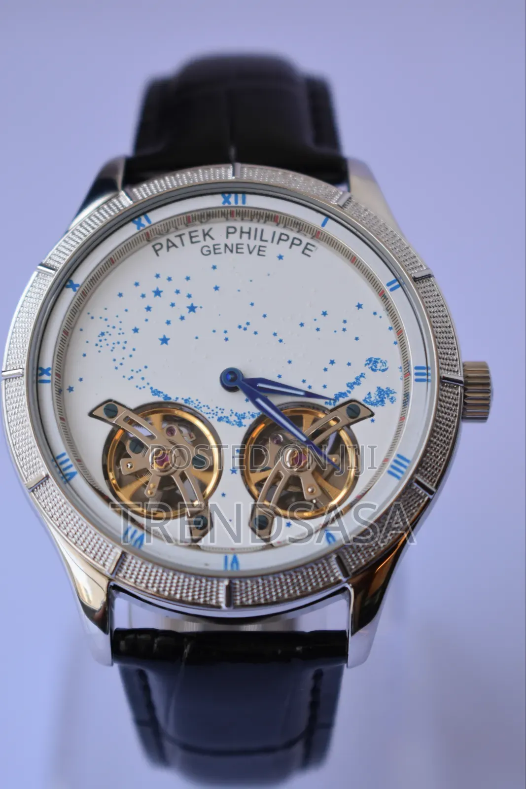 Patek Philippe Twin Tourbillon Moon Dial Watch