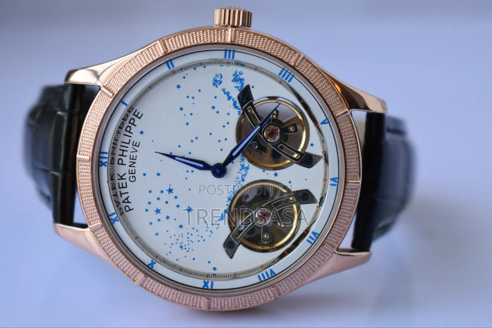 Patek Philippe Twin Tourbillon Moon Dial Watch