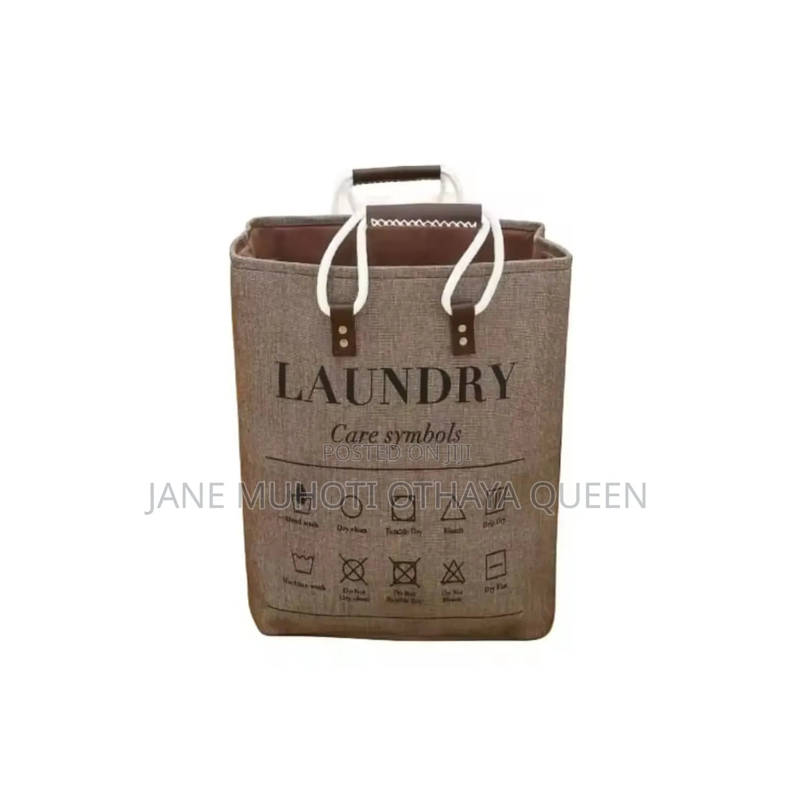 *Collapsible Large Hamper Laundry Basket With Leather Handles