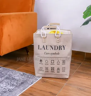 *Collapsible Large Hamper Laundry Basket With Leather Handles
