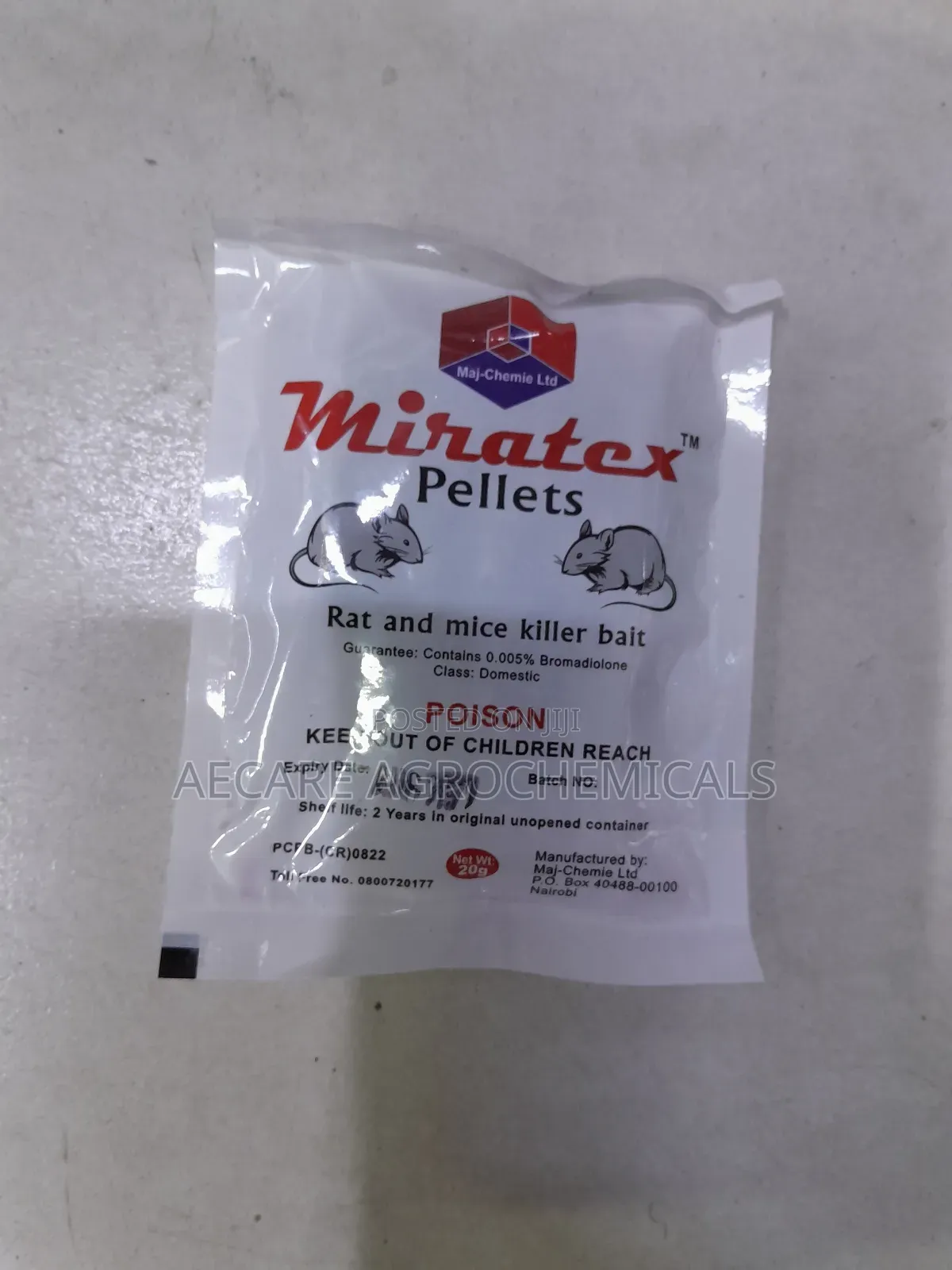 Miratex Rat and Mice Killer Bait Pellets 20grams