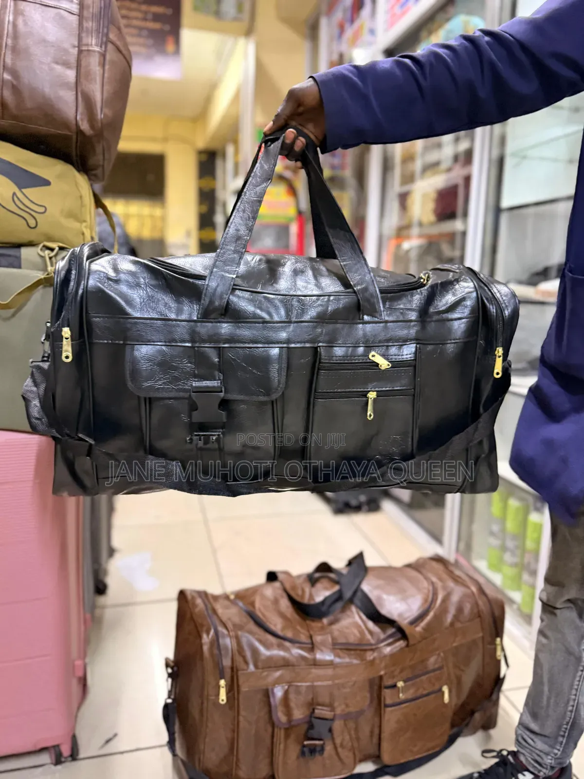 New in Pu Leather Travel Duffel Bag
