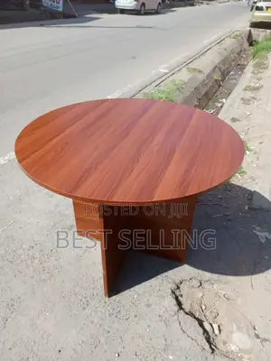 Round Brown Dining Table