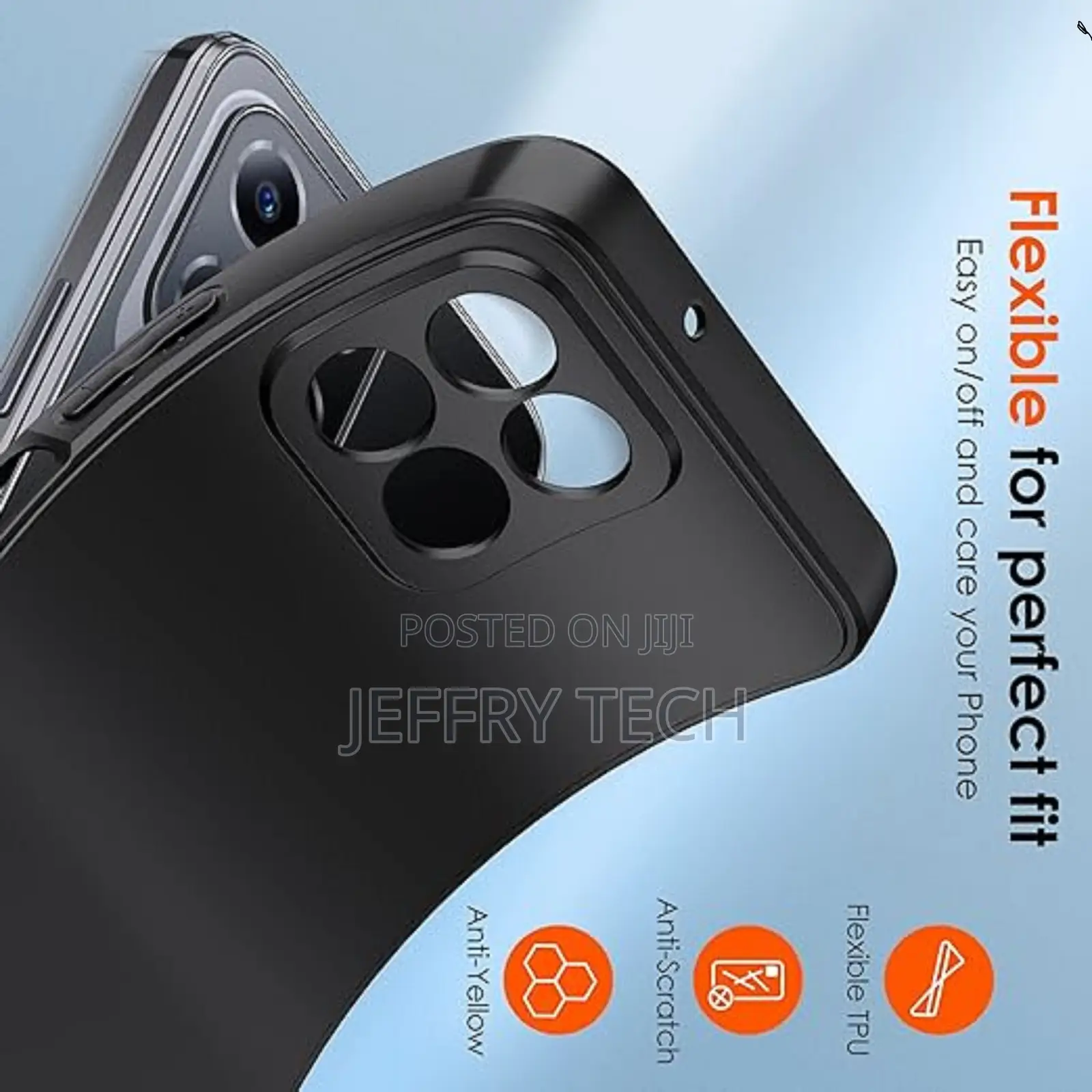 Ivoler Silicone Case for Honor 70 Flexible Tpu Matte Black