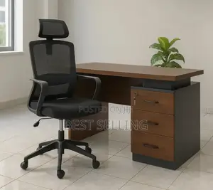 Brown Executive Office Desk and Chair