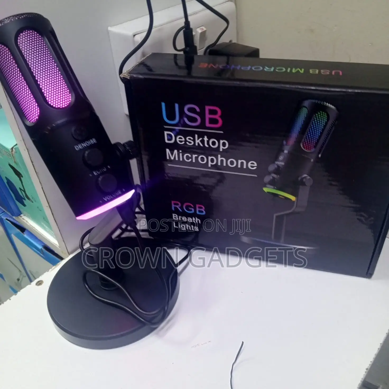 Usb Gaming Microphone With RGB Lights, Volume Mute Button