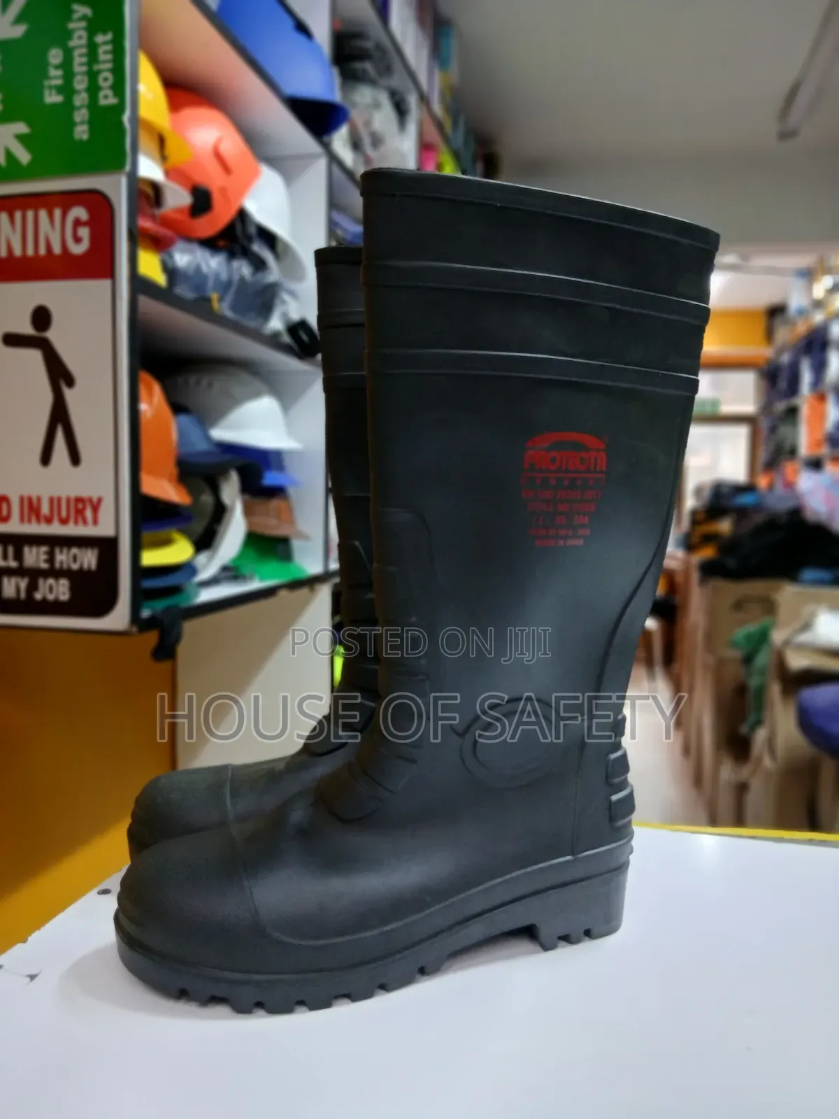 Rain Boots With Metal Toe Cap
