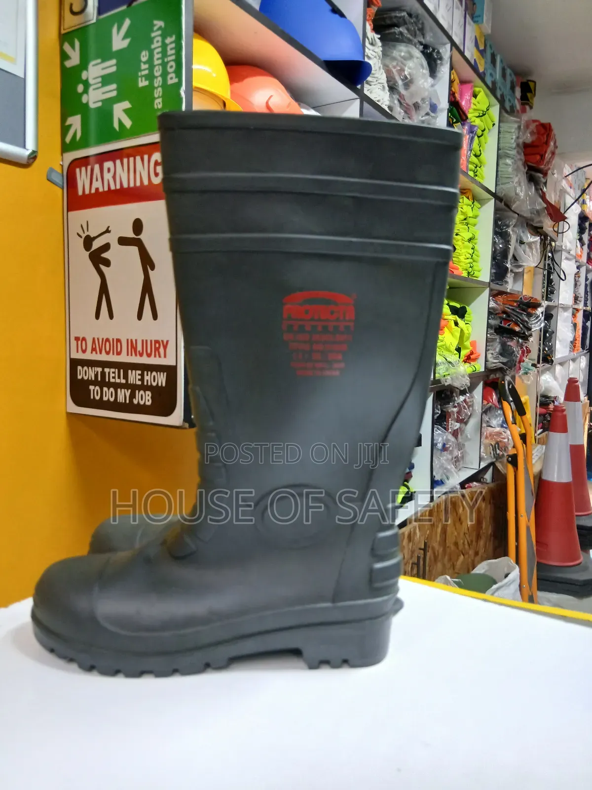 Rain Rubber Gumboots With Metal Cap