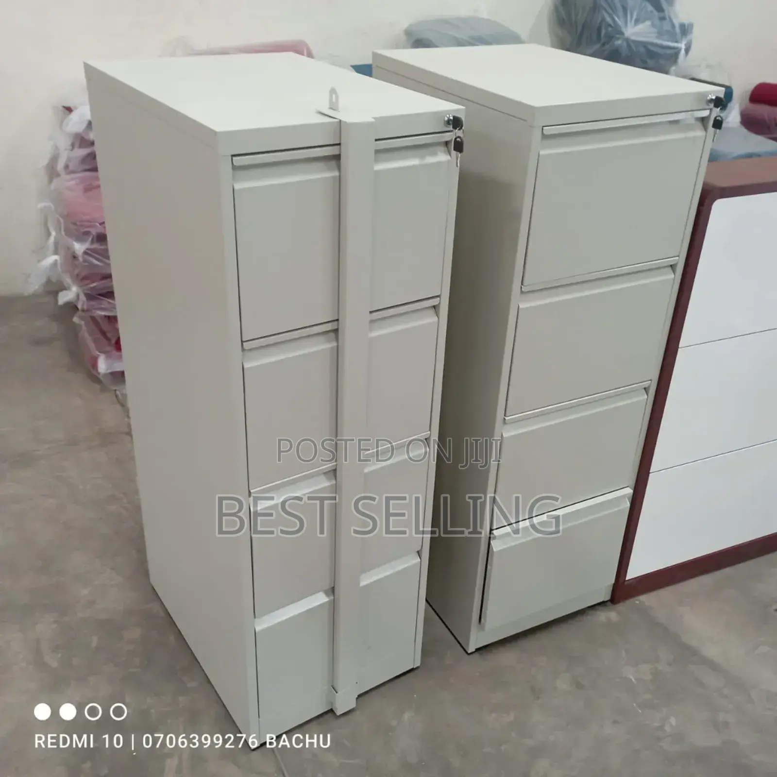 White 4 Drawers File Cabinet