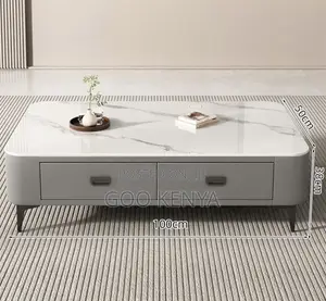 Home Table; Designer MDF Coffee Table With Tempered Glass Surface