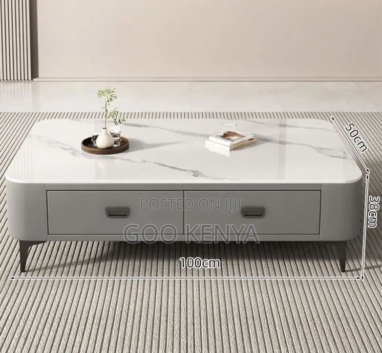 Home Table; Designer MDF Coffee Table With Tempered Glass Surface