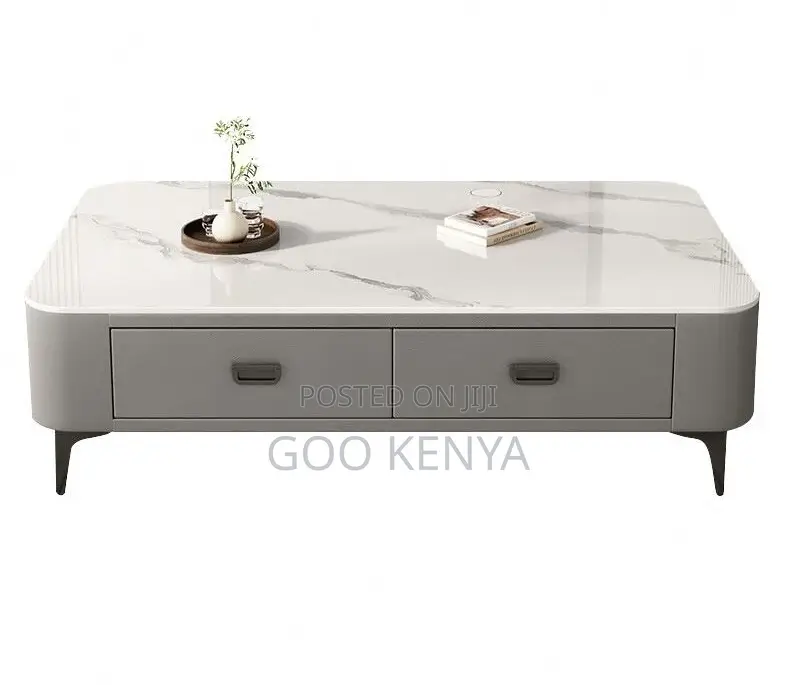 Home Table; Designer MDF Coffee Table With Tempered Glass Surface
