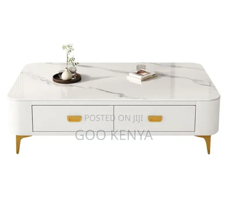 Home Table; Designer MDF Coffee Table With Tempered Glass Surface