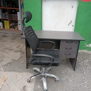 Dark Grey Office Desk and Headrest Chair - thumbnail 2