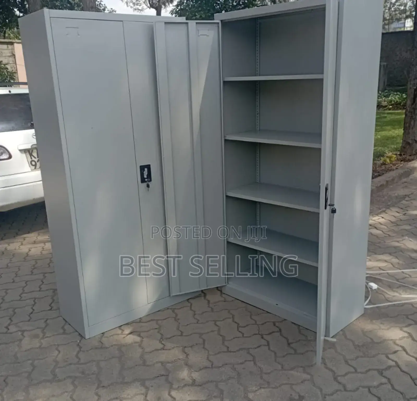 Grey 2door Bookshelf/ File Cabinet