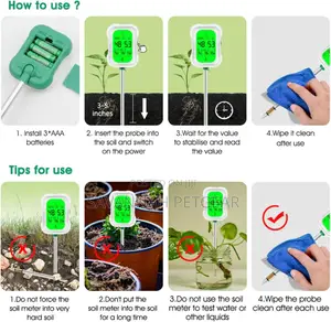7-in-1 Digital Ph Meter for Soil Testing | Accurate Soil Moisture, Ph