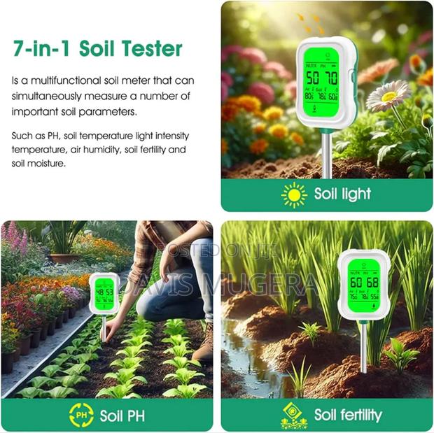 7-in-1 Digital Ph Meter for Soil Testing | Accurate Soil Moisture, Ph - thumbnail 7