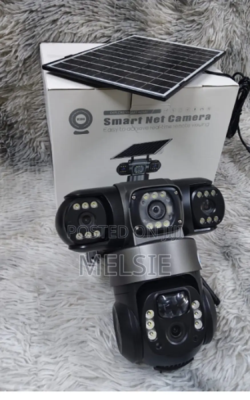 Triple Lens 4g PTZ Camera Solar-Powered -Rechargeable Battery for 24/7
