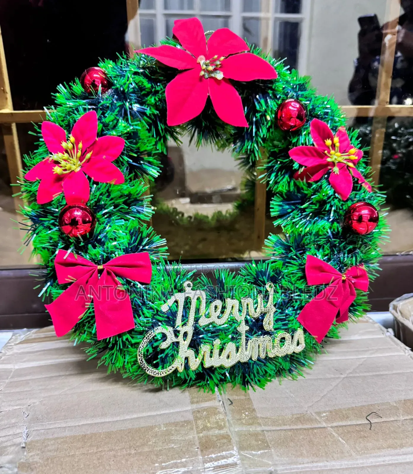 30cm Christmas Front Door /Windor Pine