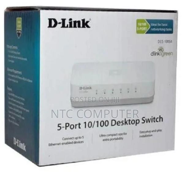 D-Link Des-1005d 5-Port Fast Ethernet Unmanaged Desktop Switch.