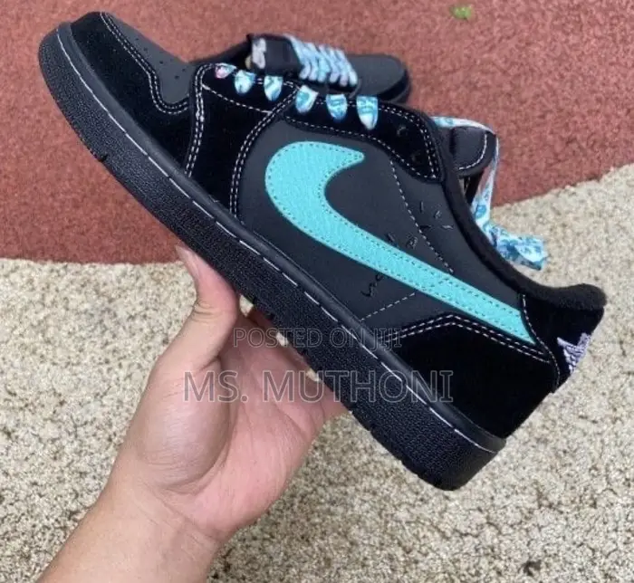 Custom Travis Scott Air Jordan 1 Low Sneaker With Tiffany Color Way
