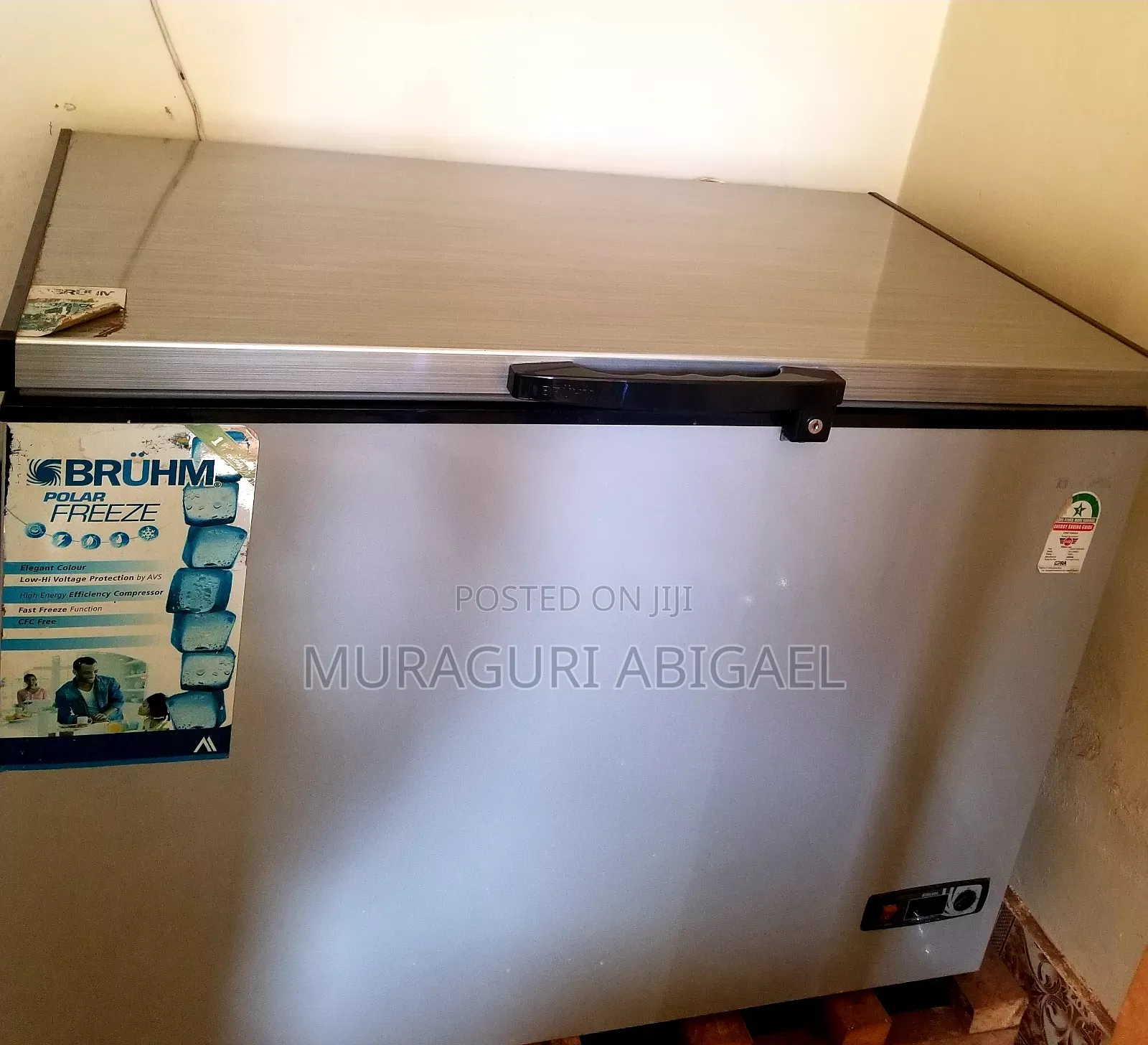 Bruhm 390l Glass Sliding Top Freezer