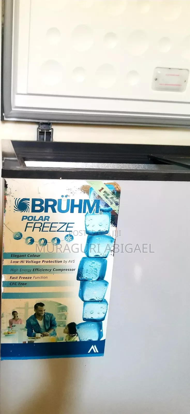Bruhm 390l Glass Sliding Top Freezer