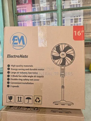 Electromate 16inch Heavy Duty Standing Fan With Round Base