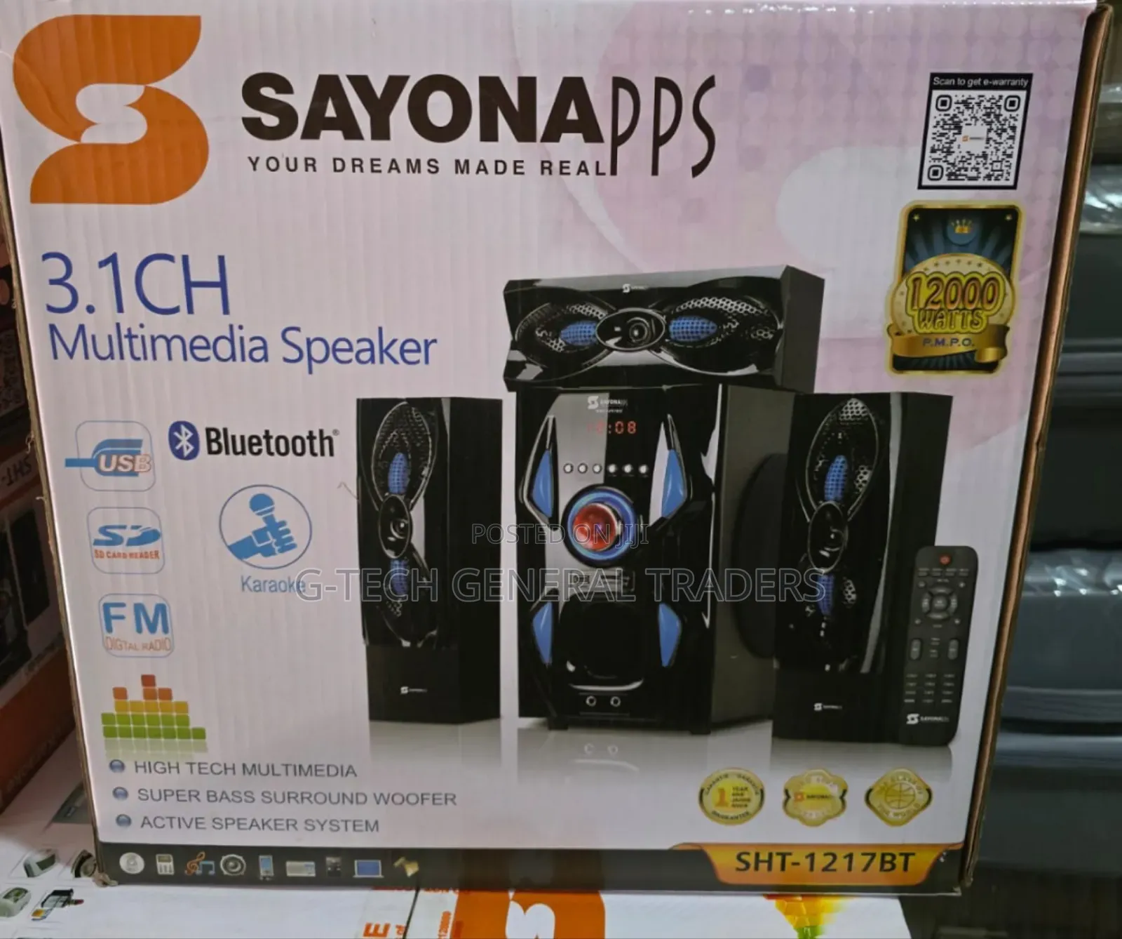 Sayona Sht-1217 3.1ch Multimedia Speaker System 12000w