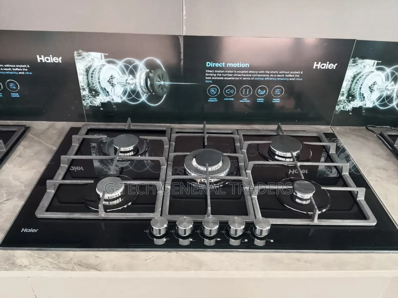 Haier 5-burner Built-in Cooker Hob-s775b – Premium 75cm Black Glass