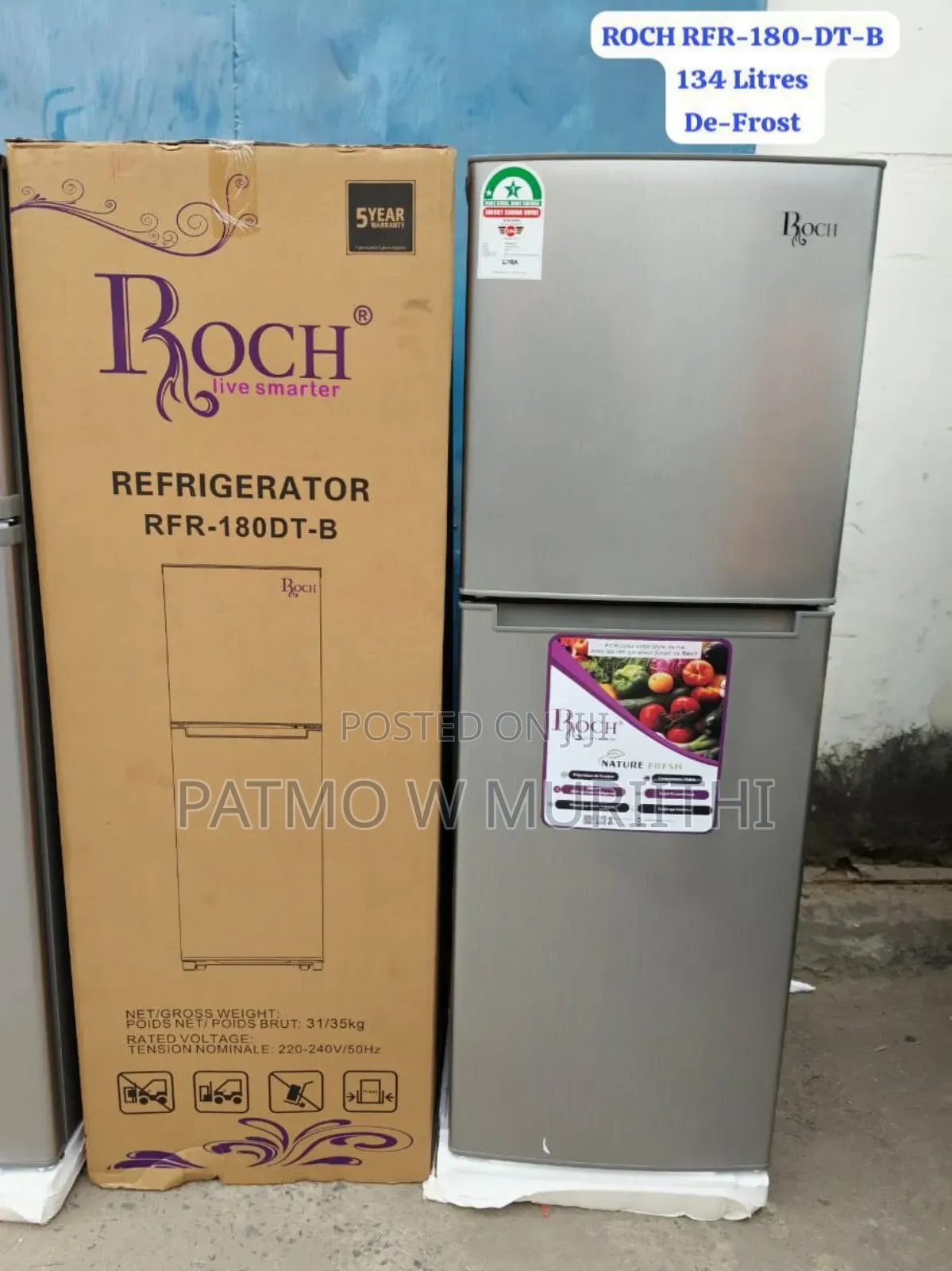 Roch 134litres RFR-180dt-B Double Door Refrigerator