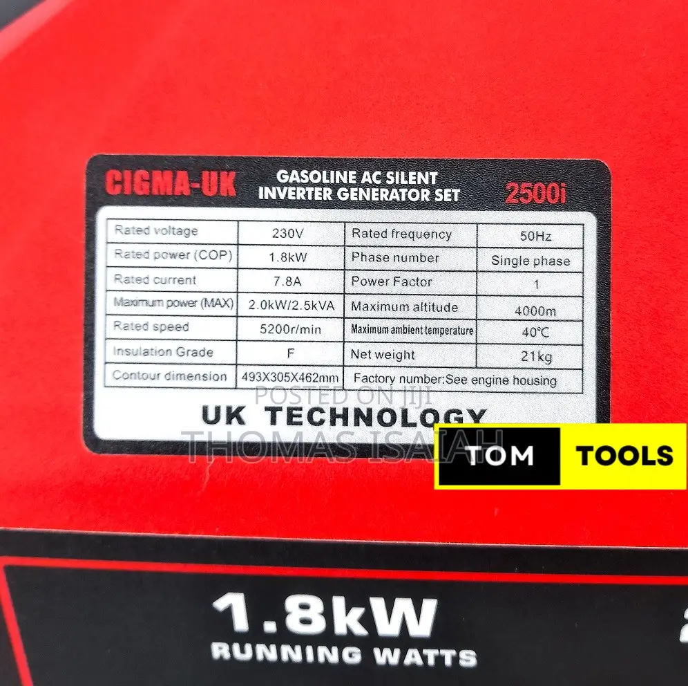 Cigma Uk 2500i 2.5kva Ac Silent Inverter Generator
