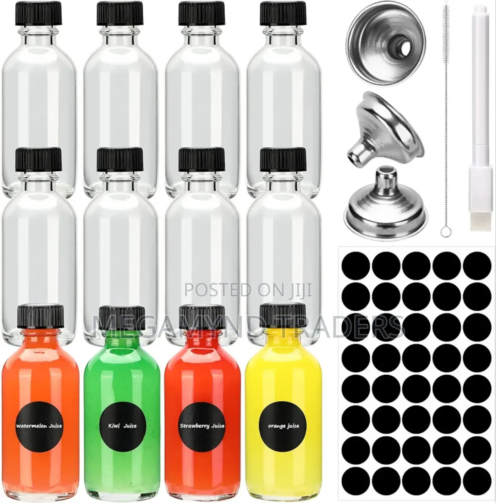 12pc Mini Glass Bottle With Lid 60 Ml / Wellness Ginger Shots