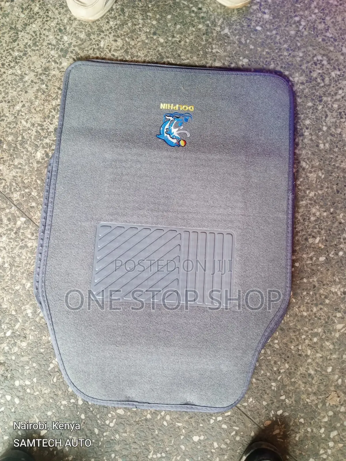 5 Seater Grey Fabric Woolen 5pc Carpet Floor Mats