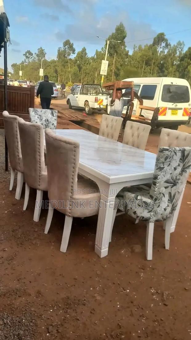 Upholstered Marble Top 8 Seater Set - main view