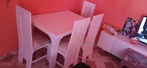 6-Seater Full Wood Whitish Dinning Table